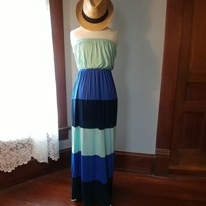 STRIPED strapless dress/cover up